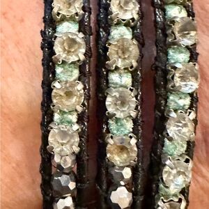 2 Wrap Bracelets - Black (22 in) and Grey (35 in).